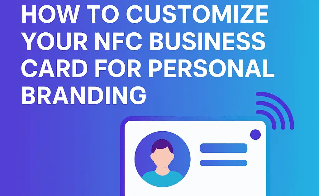 Illustration of a customised NFC business card with a profile layout