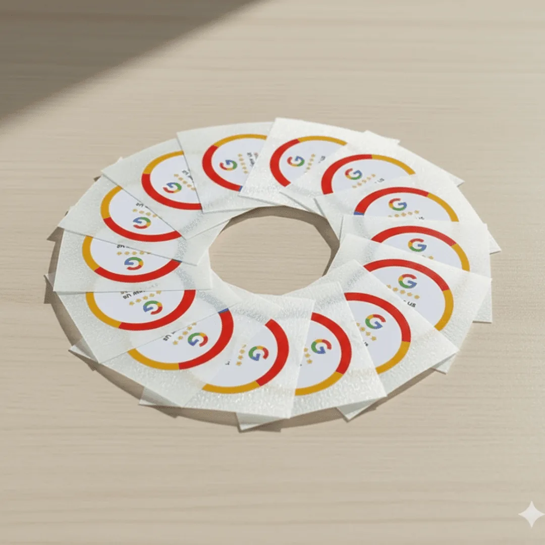 Google Review Stickers with NFC — Google Review NFC sticker — tap to leave a review