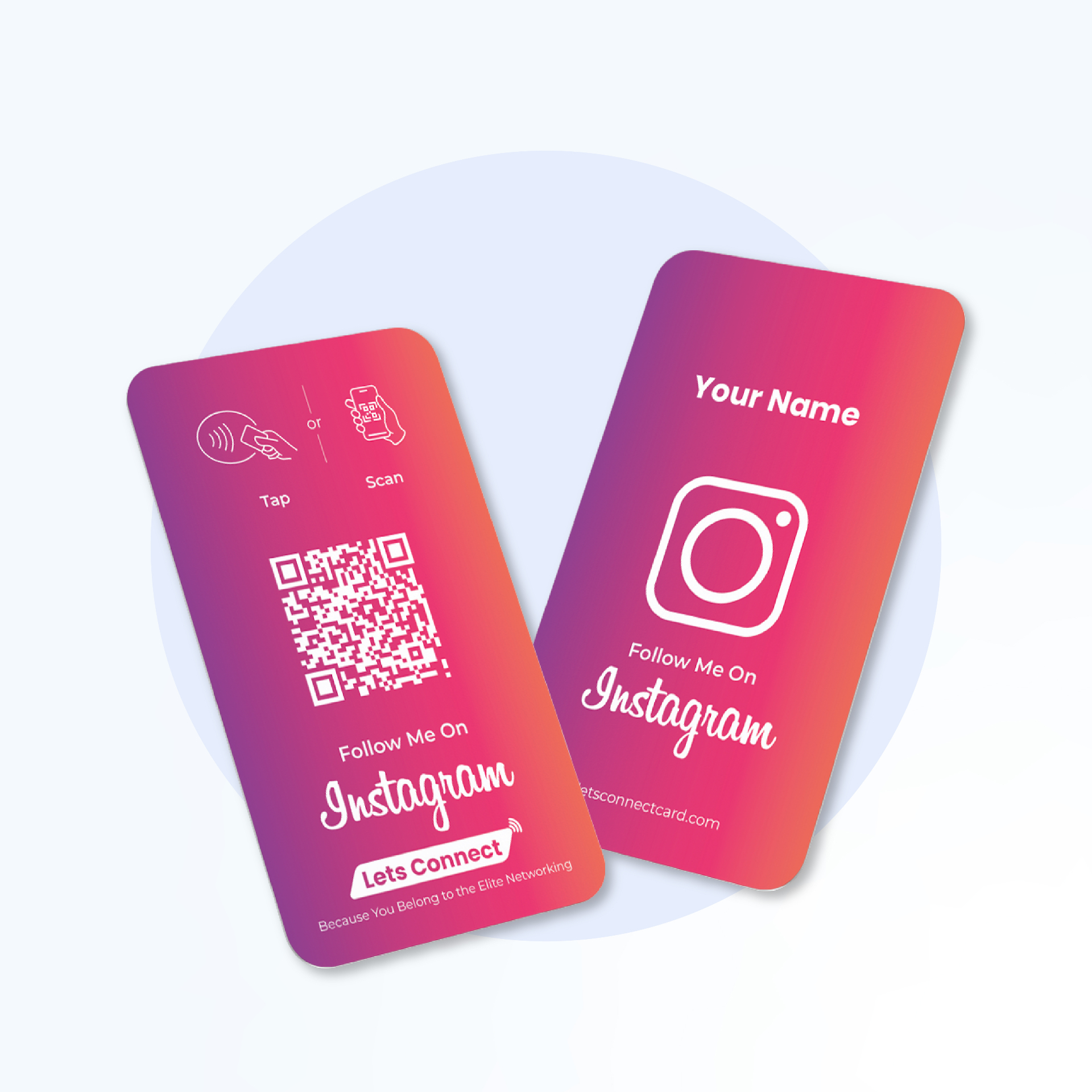 Instagram NFC business card with name and QR code