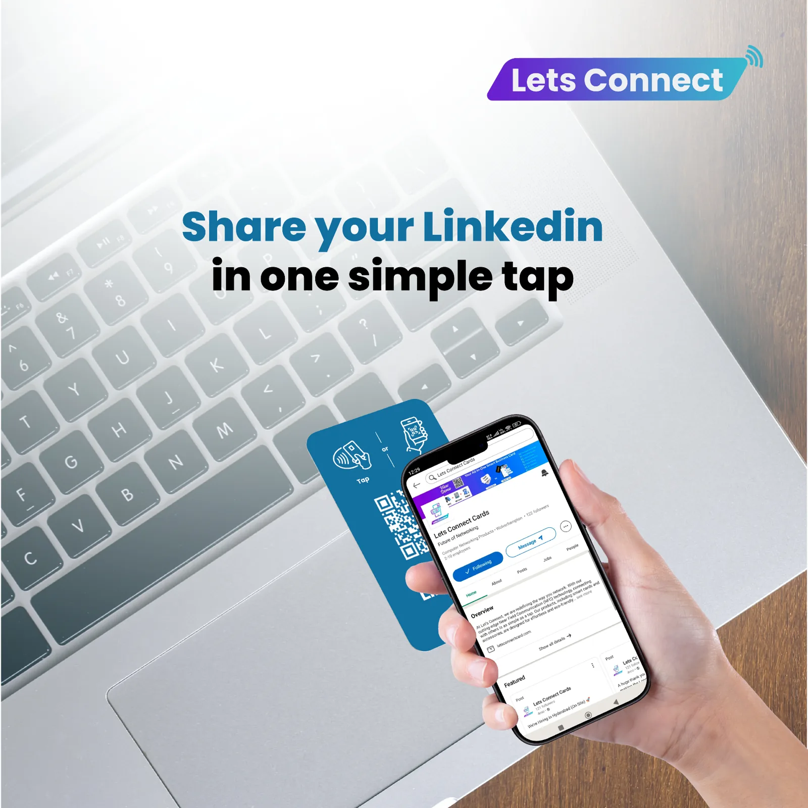 LinkedIn business card front and back design