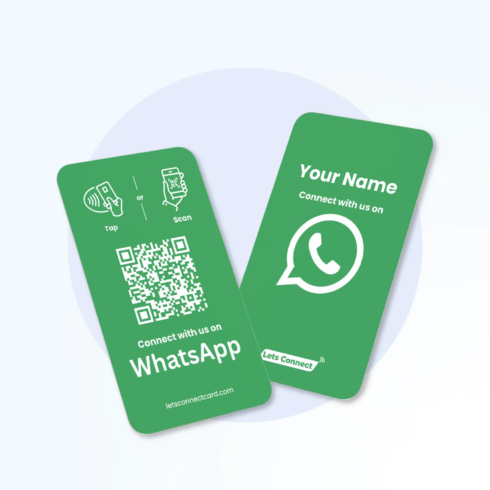WhatsApp Business Card with NFC & QR Code — WhatsApp NFC business card — tap to message