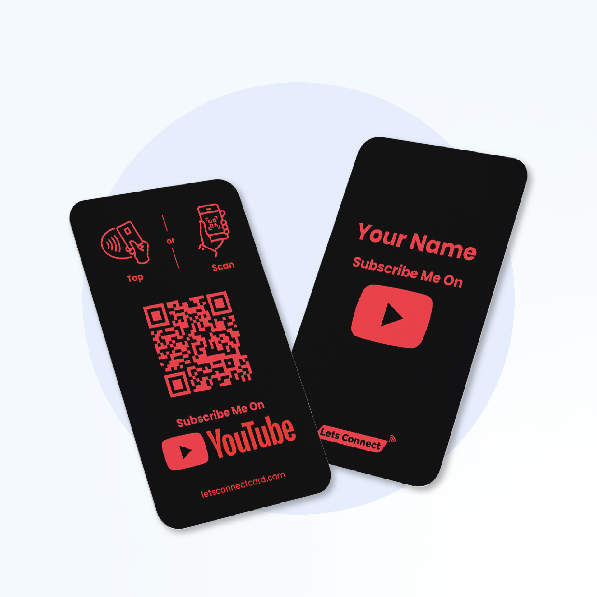 YouTube NFC business card with QR code
